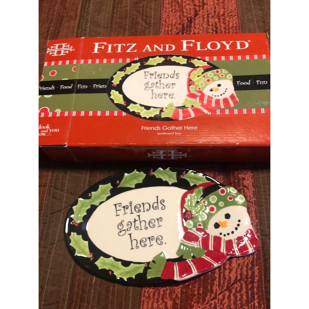 fitz and floyd Christmas plate